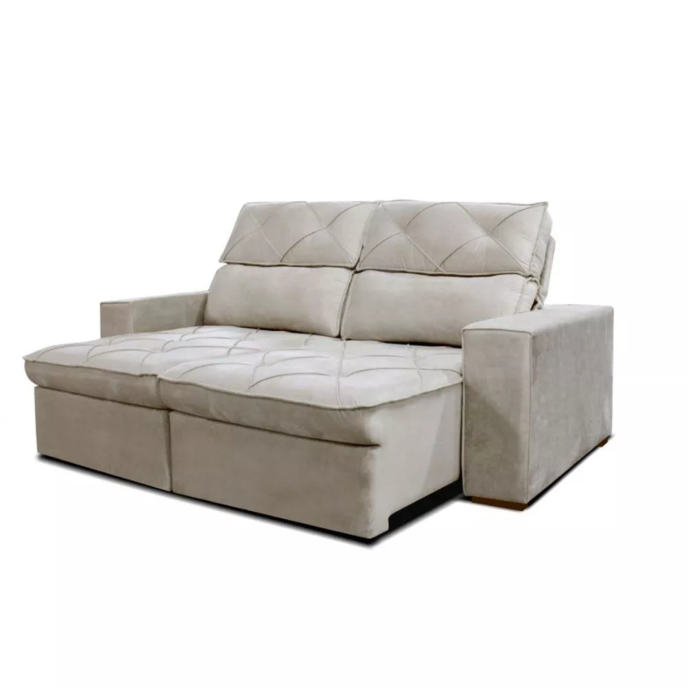 Estofado Cheer Solar 3 Lugares Assento Retrátil e Encosto Reclinável Gralha Azul