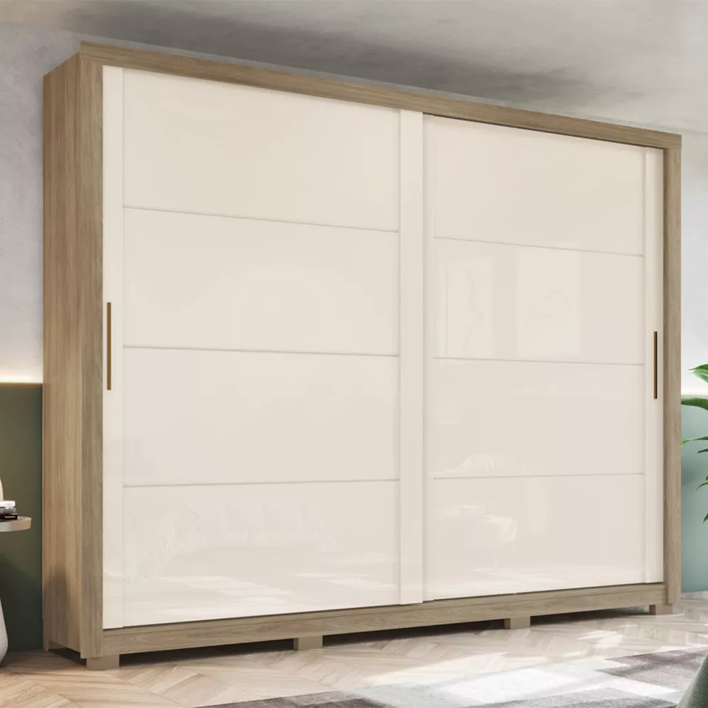 Guarda Roupa Casal Henn 2 Portas de Correr 4 Gavetas Thor