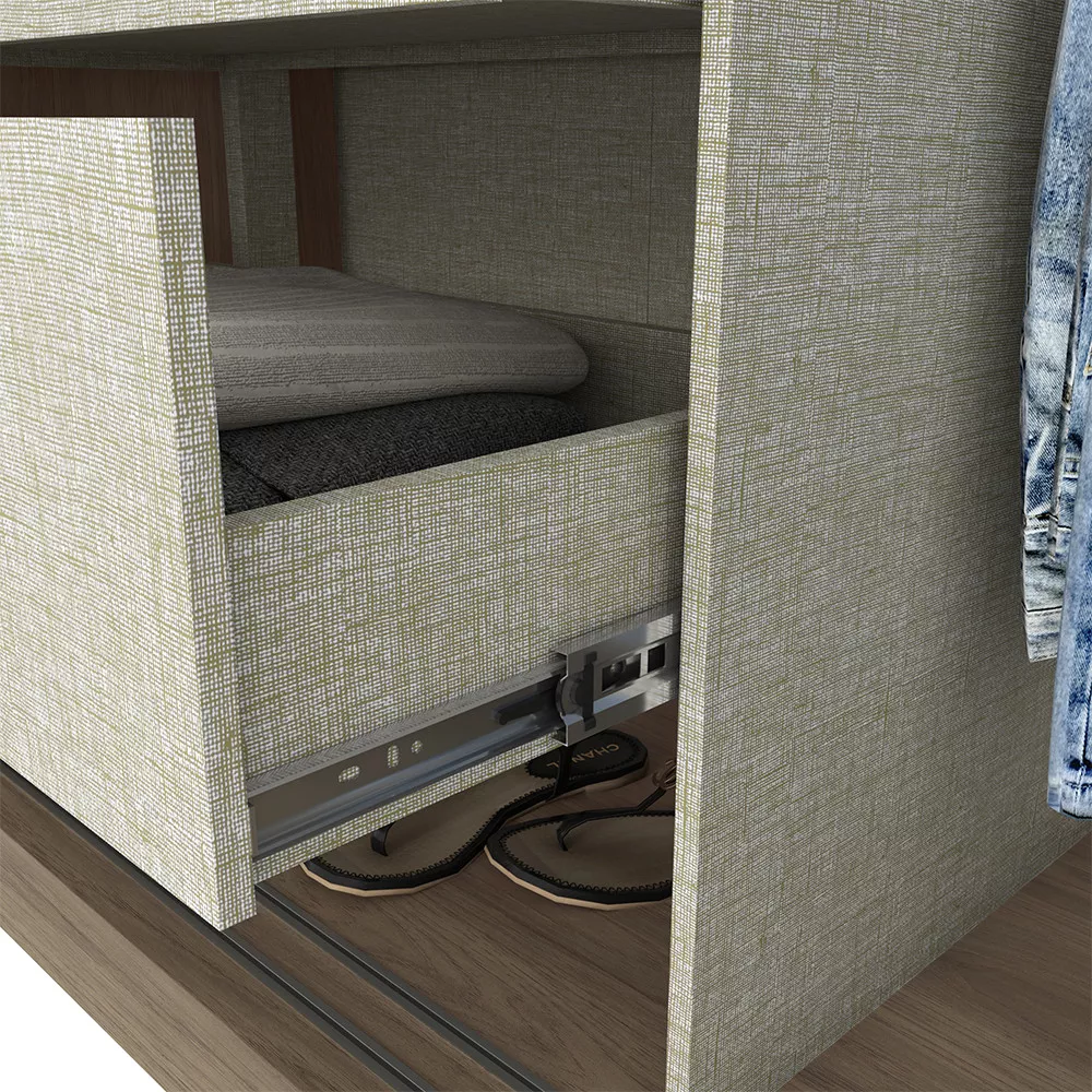 Guarda Roupa Casal Henn 2 Portas de Correr 4 Gavetas Thor