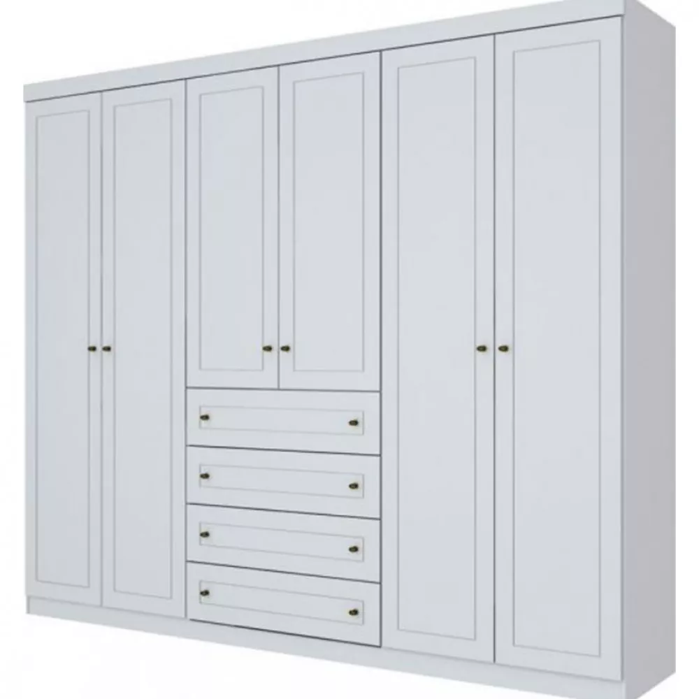 Guarda Roupa Henn Americano 6 Portas 4 Gavetas D205-05