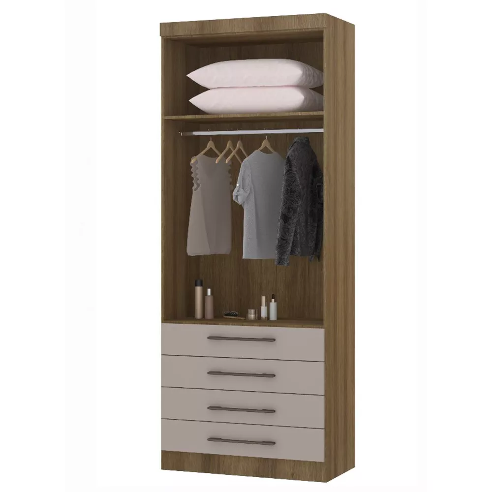 Módulo De Guarda Roupa Eucamoveis Paris 2 Portas 4 Gavetas