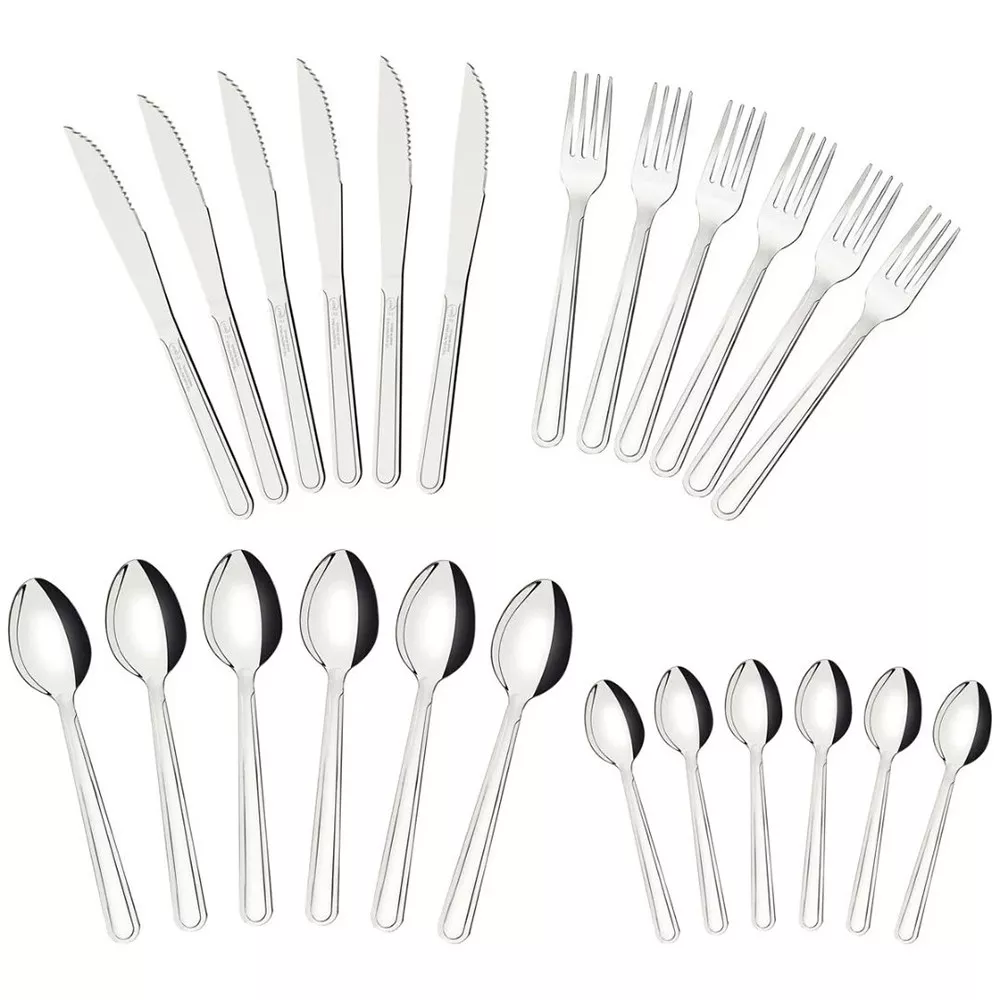 Conjunto Talheres Búzios Tramontina 24 Peças Cabos Feito em Aço - 23799052