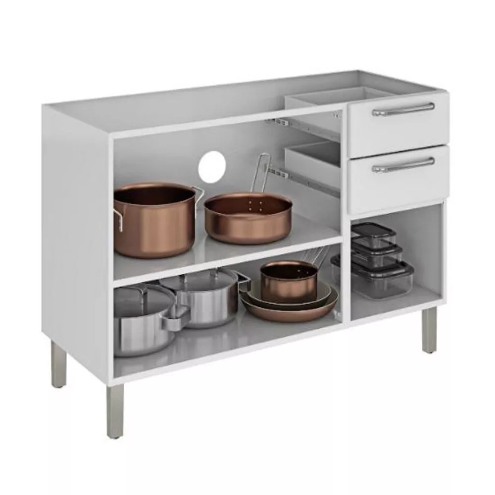 Balcão Itatiaia 3 Portas 2 Gavetas sem Tampo Tarsila IG3G2-120