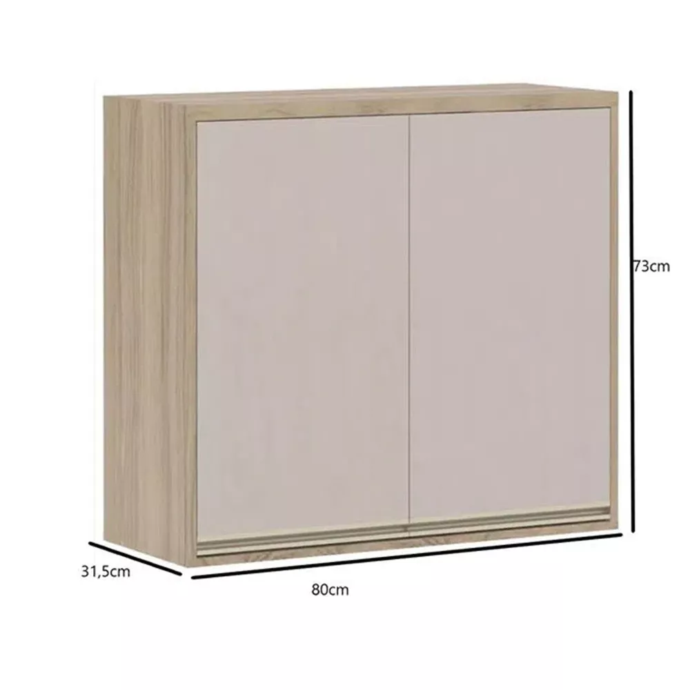 Armário Luciane Yara 2 Portas 80cm