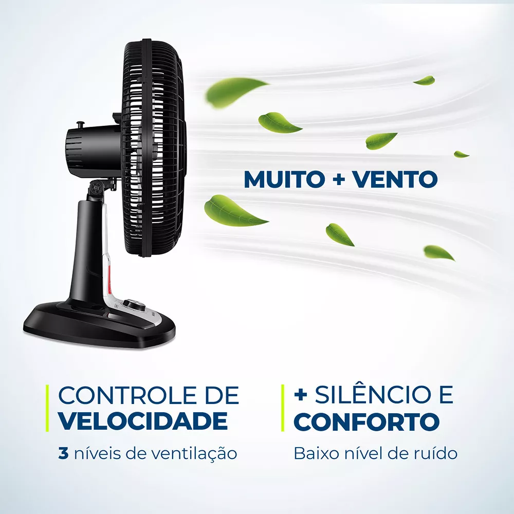 Ventilador de Mesa 40cm Mondial VTX-40-8P-RL Turbo 8 Pas Repelente Liquido