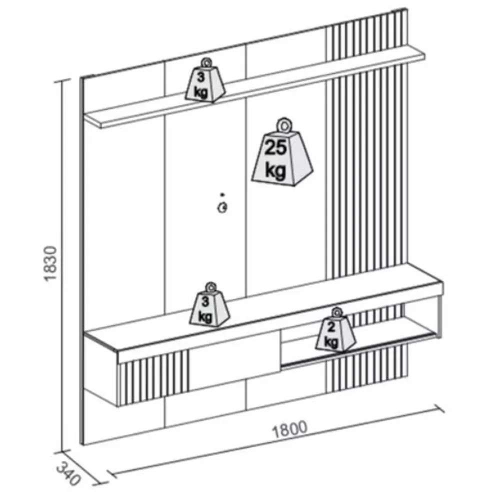Painel Caemmun Jade 1,8 Metros