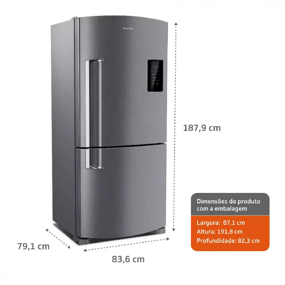 Refrigerador Brastemp BRE58AK Inverse 588L