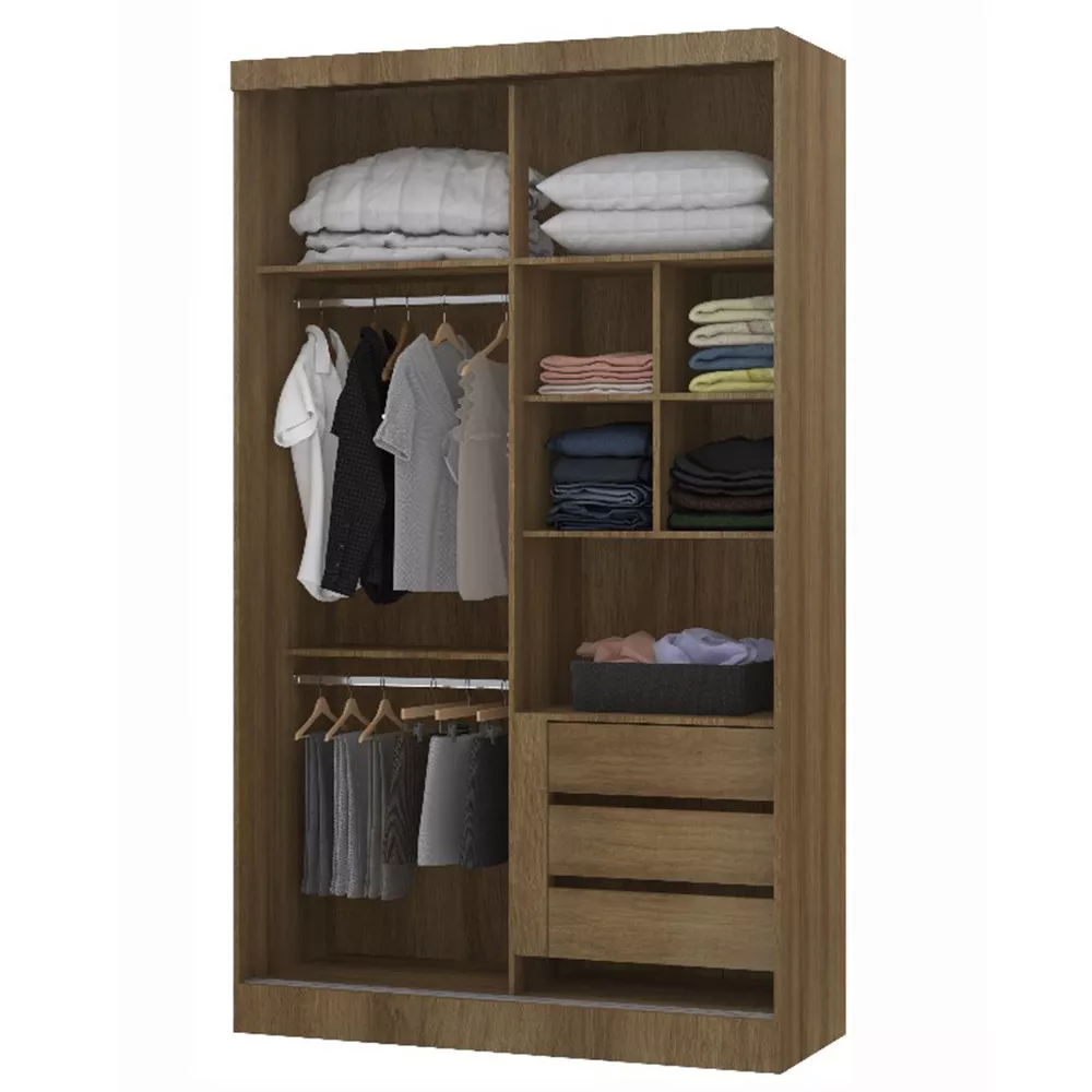 Image 1 of 4 of Modulo De Guarda Roupa Paris 2 Portas De Correr 3 Gavetas