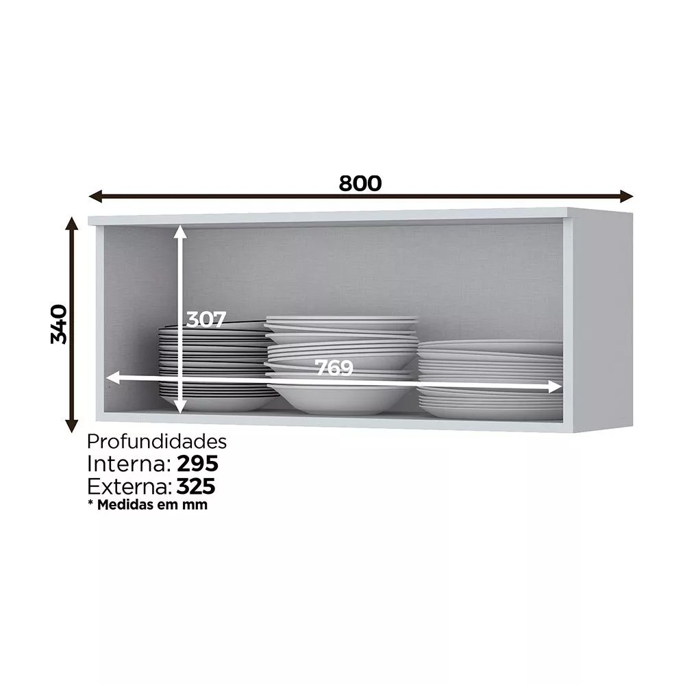 Armário de Cozinha Henn Americana 1 Porta Basculante 80 cm C354-05