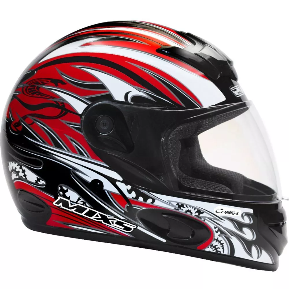 Capacete Mixs MX2 Cobra Tamanho 60 Casco em ABS Viseira em Policarbonato