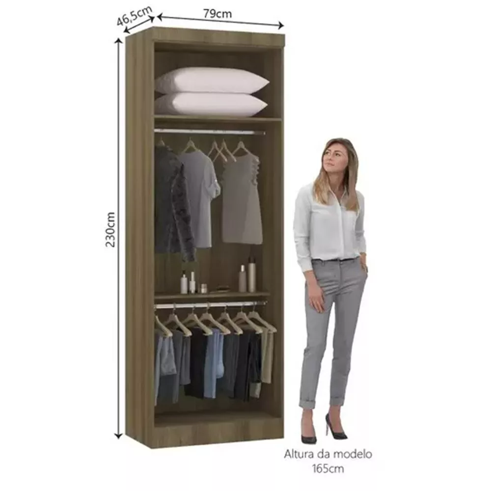 Módulo Guarda Roupa Eucamoveis Paris 2 Portas