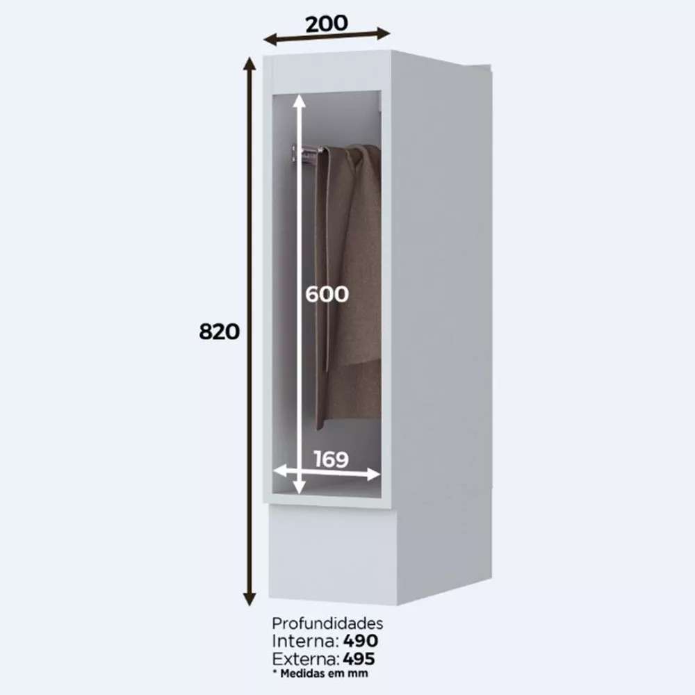 Balcão Henn Americana Porta Toalha 20cm S/ Tampo