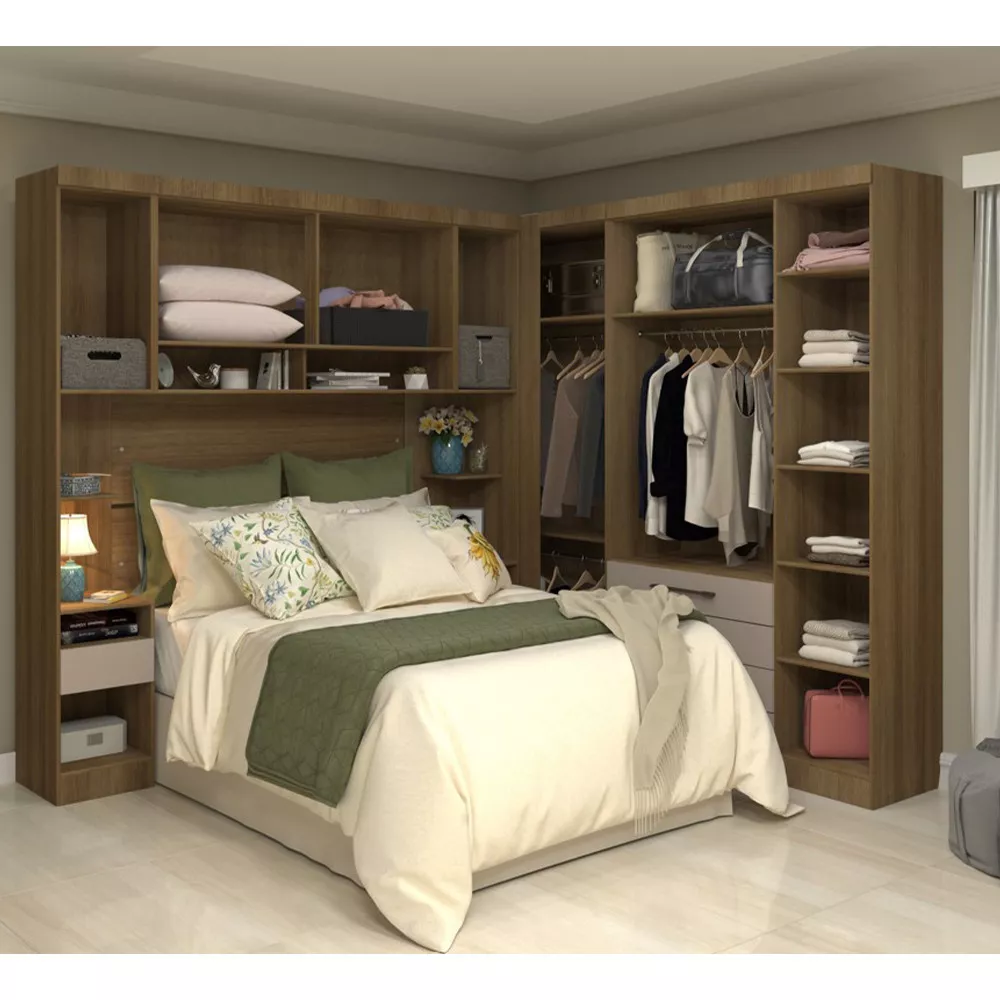 Módulo De Guarda Roupa Eucamoveis Paris 3 Portas 4 Gavetas