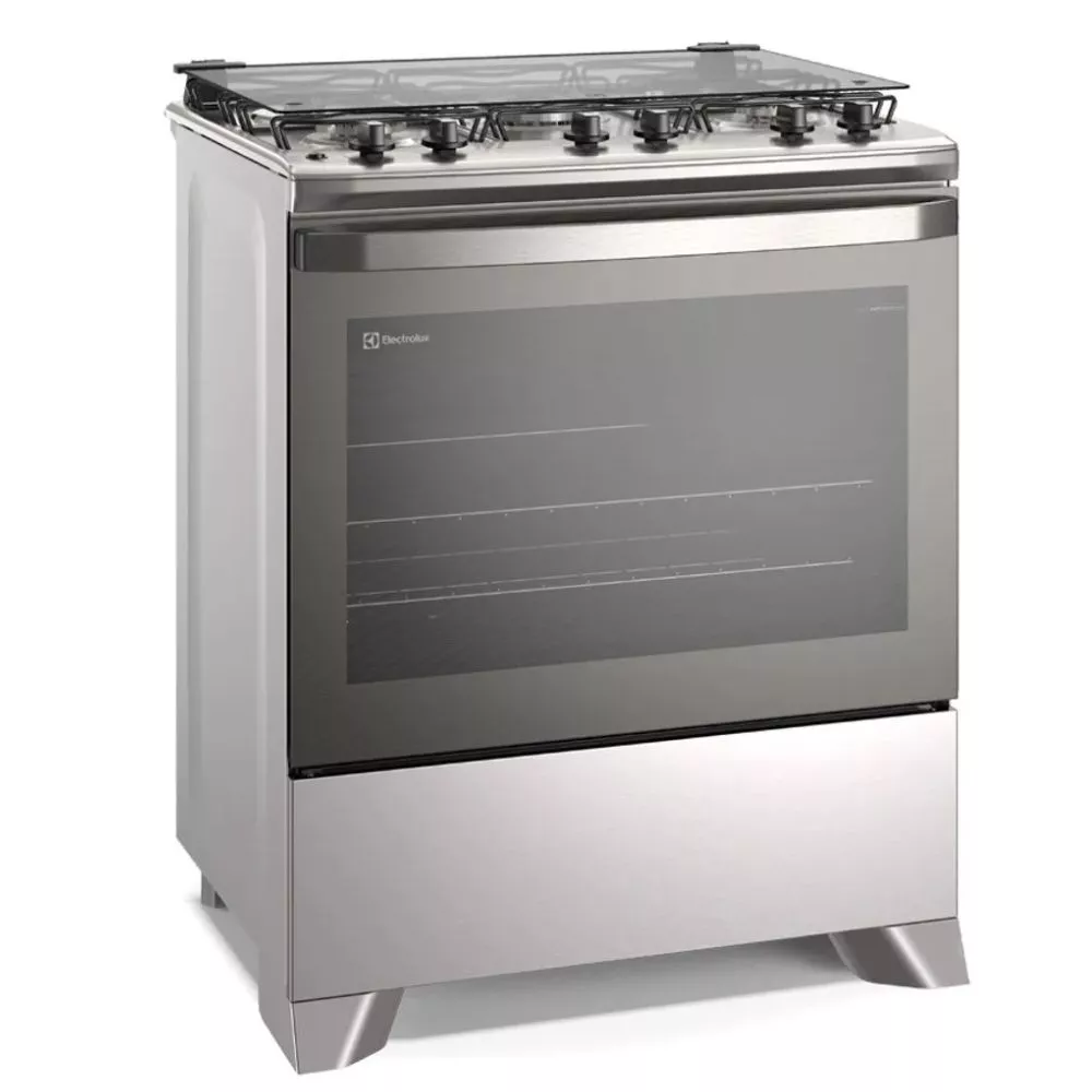 Fogão 5 bocas Electrolux Efficient com Mesa Inox PerfectCook e VaporBake (FE5IC)
