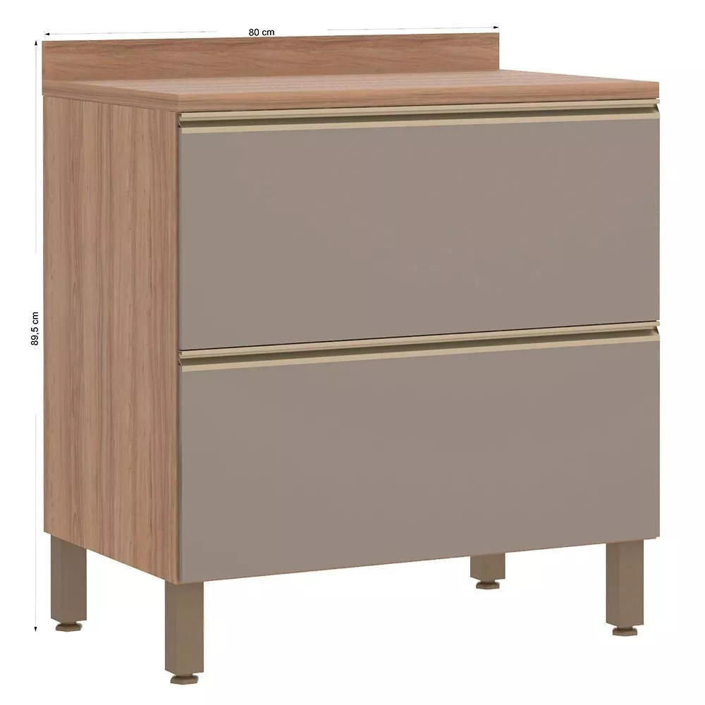 Balcão Luciane Yara 80 cm 2 Gavetões com Tampo 1303/199