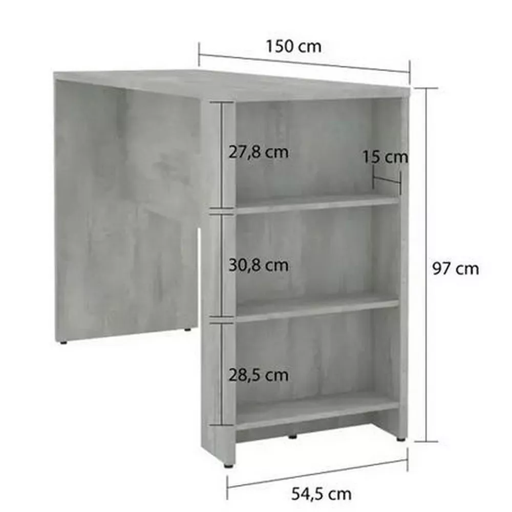 Image 1 of 2 of Bancada de Cozinha com Prateleiras Suprema Luciane Móveis