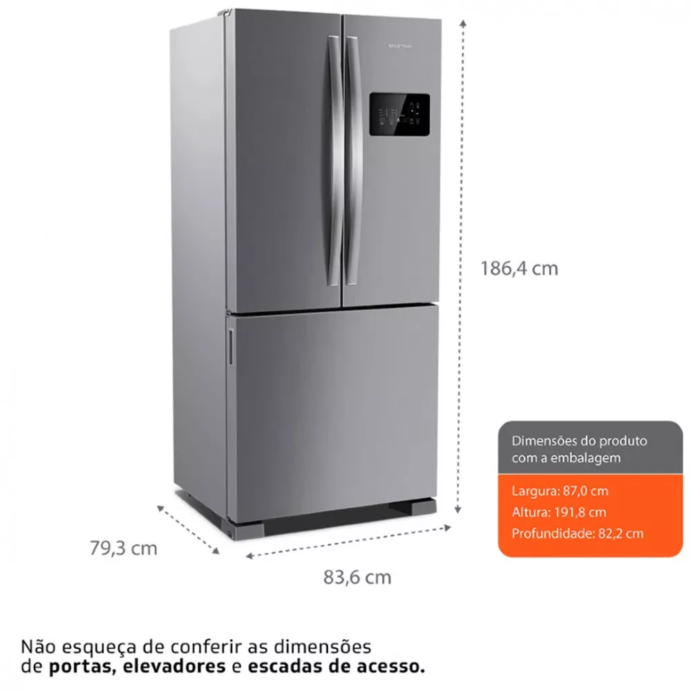 Refrigerador Brastemp BRO85AK Inverse 3 Portas 554L