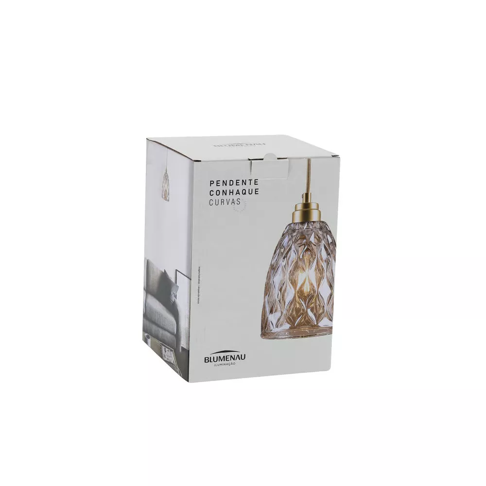 Pendente Curvas Conhaque 1xE27 Blumenau 89111132