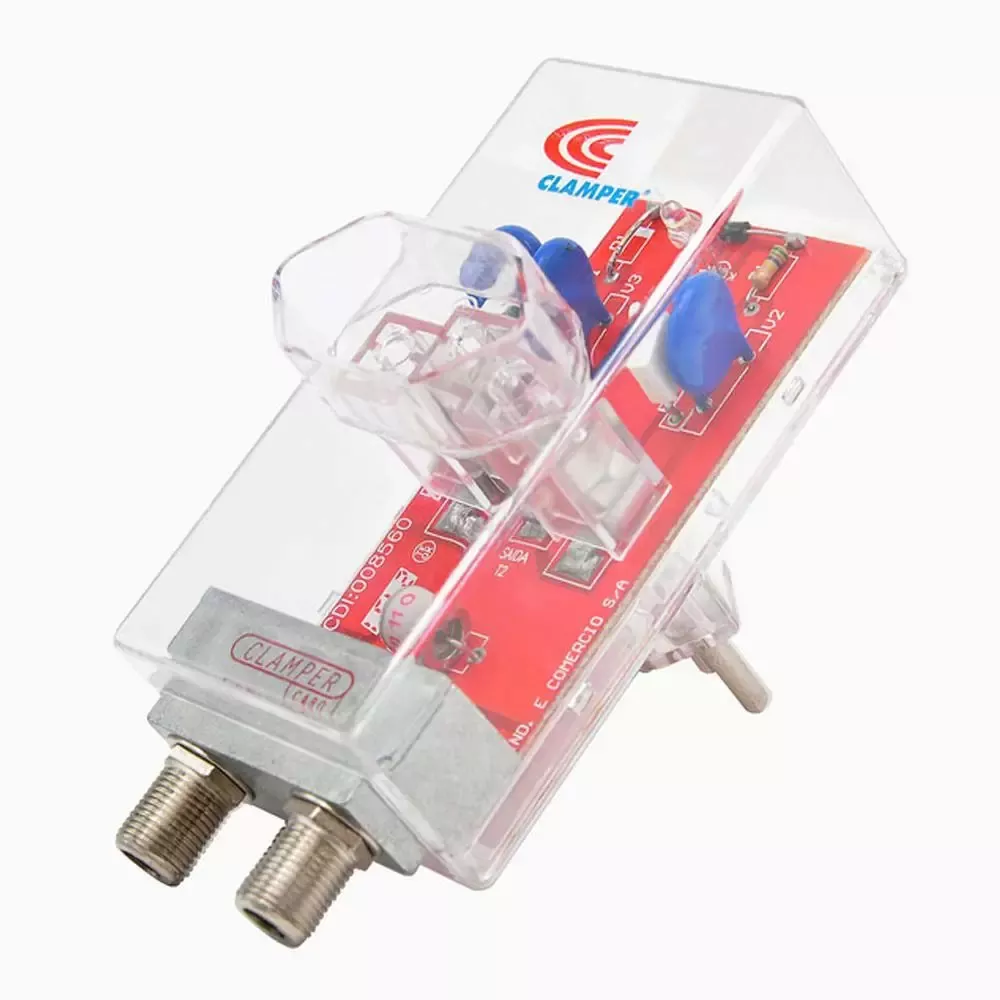DPS 1 Tomada Energia + Cabo Coaxial e Tv Clamper
