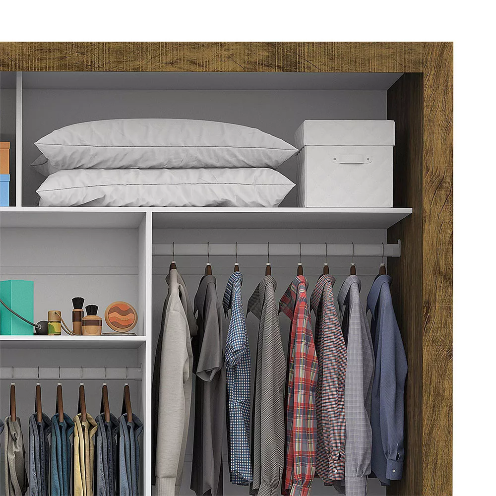 Guarda Roupa Casal Anjos Premium 3 Portas 9 Gavetas Carioca Móveis