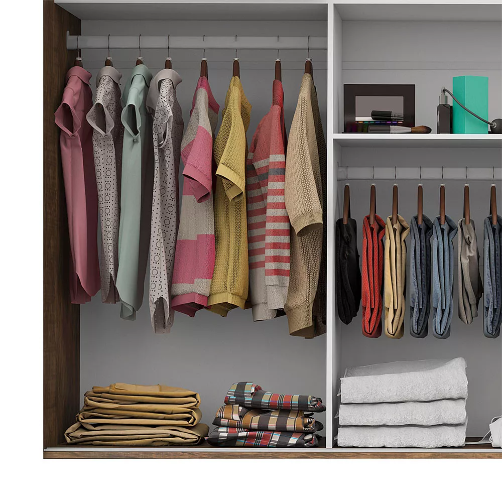 Guarda Roupa Casal Anjos Premium 3 Portas 9 Gavetas Carioca Móveis
