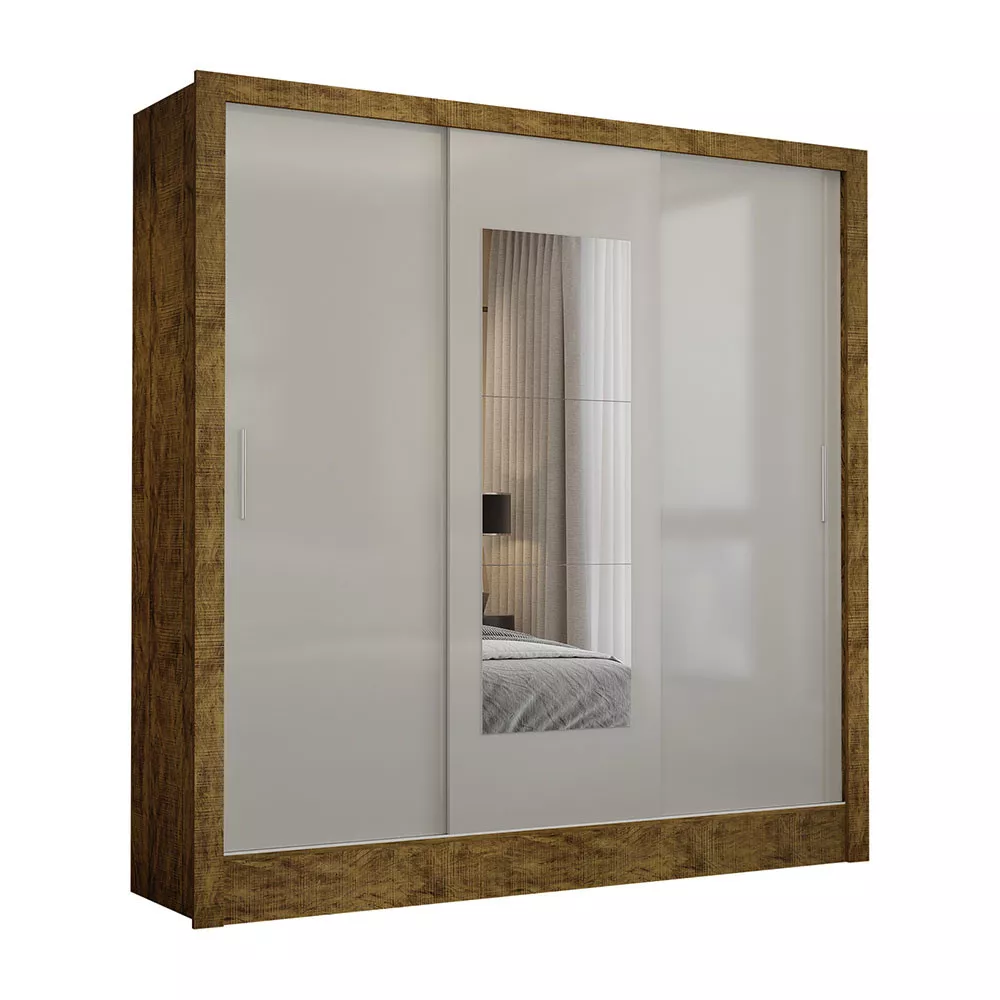 Image 0 of 8 of Guarda Roupa Casal Fortaleza 3 Portas Com Espelho Carioca Móveis