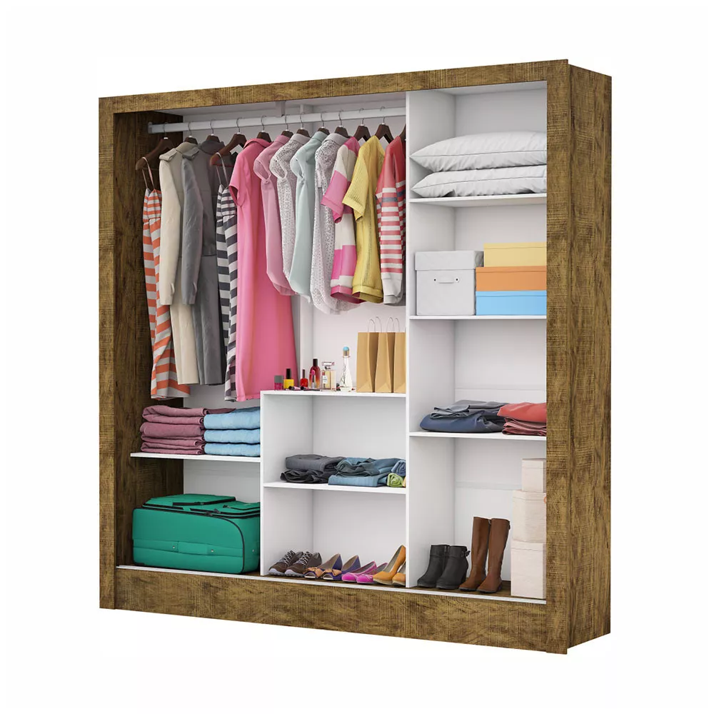 Image 2 of 8 of Guarda Roupa Casal Fortaleza 3 Portas Com Espelho Carioca Móveis