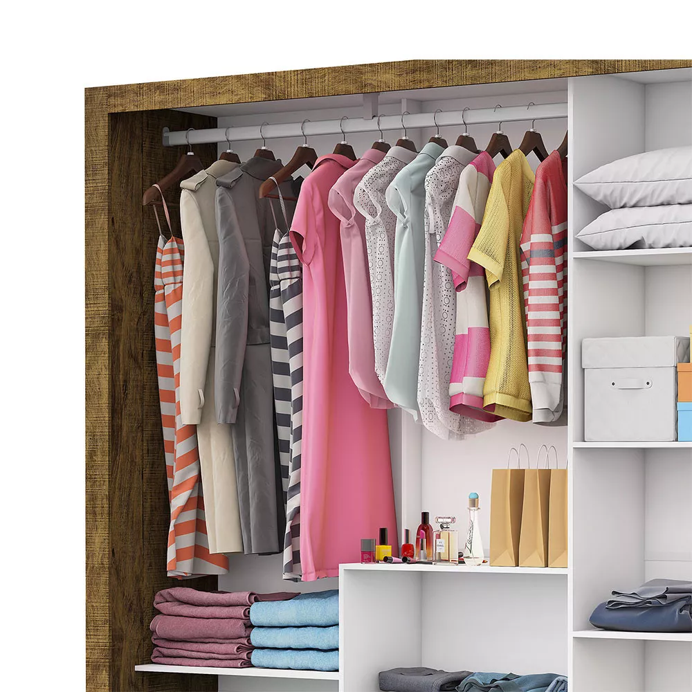 Image 3 of 8 of Guarda Roupa Casal Fortaleza 3 Portas Com Espelho Carioca Móveis