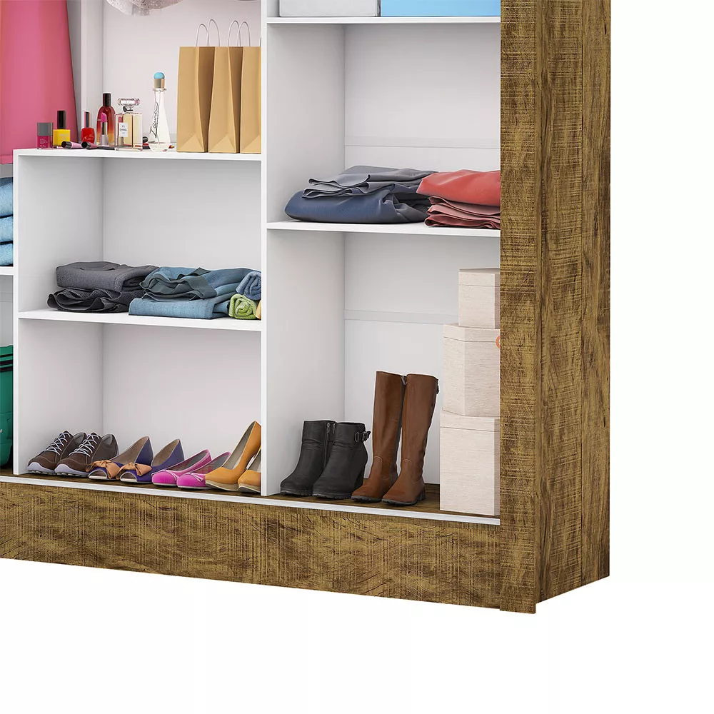 Image 4 of 8 of Guarda Roupa Casal Fortaleza 3 Portas Com Espelho Carioca Móveis