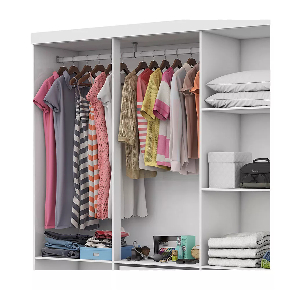 Guarda Roupa R22 6 Portas 2 Gavetas Com Espelho e Pés Carioca Móveis