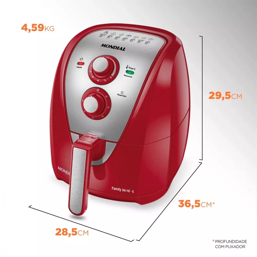 Fritadeira Eletrica Air Fryer Mondial 4 Litros AFN40