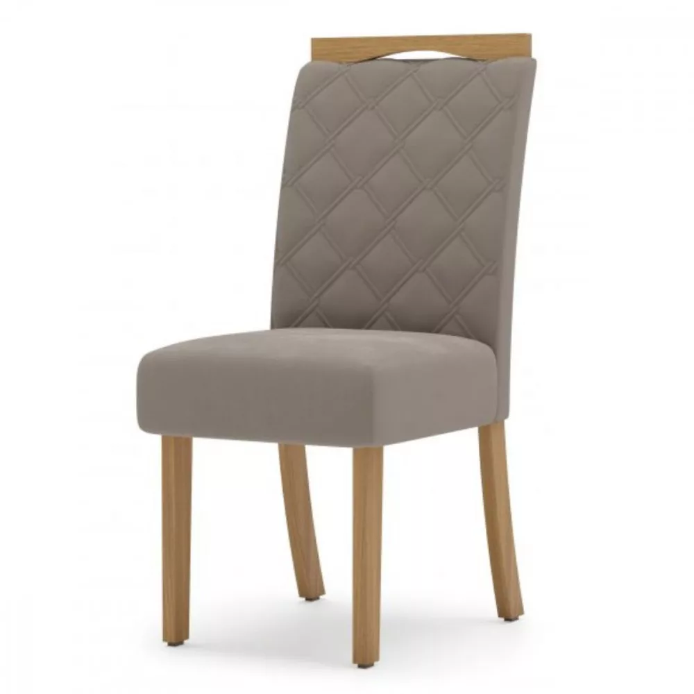 Conjunto De Mesa Henn Lins Com 6 Cadeiras Bella 1,60 Tampo De Vidro