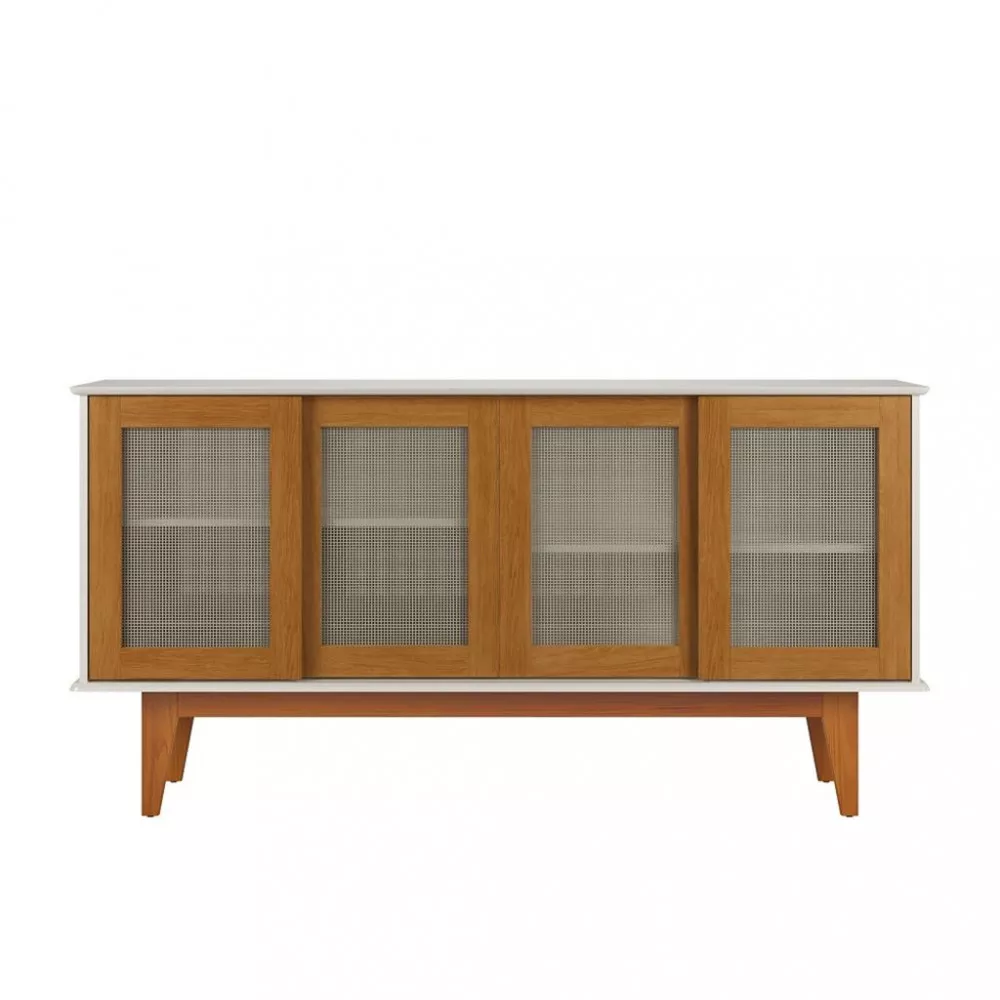 Aparador Buffet 4 Portas com Tela e Pés Detroit Tebarrot