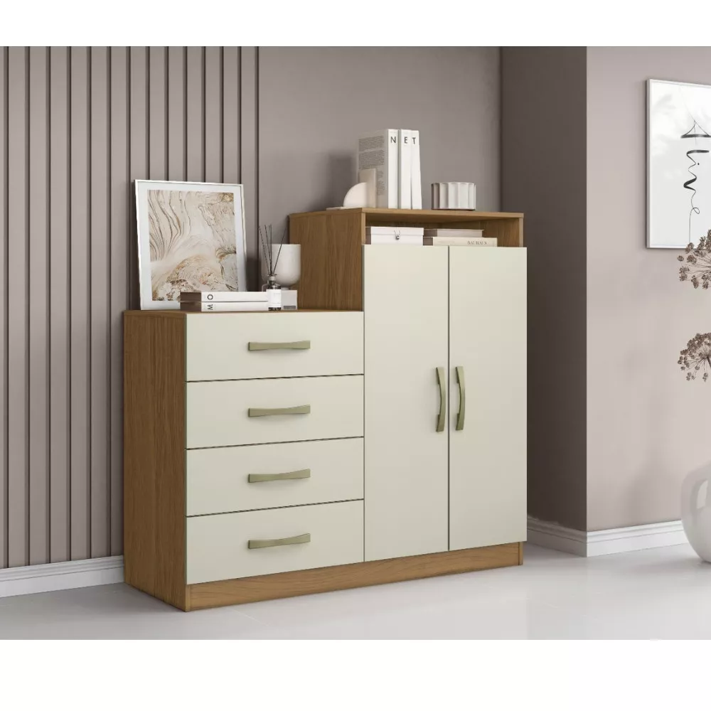 Cômoda 4 Gavetas 2 Portas Londres Aramóveis