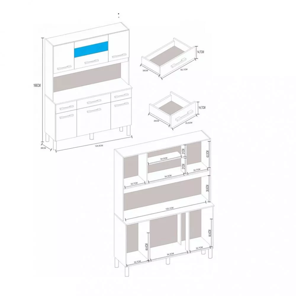Cozinha Compacta 6 Portas 3 Gavetas Anápolis Atualle