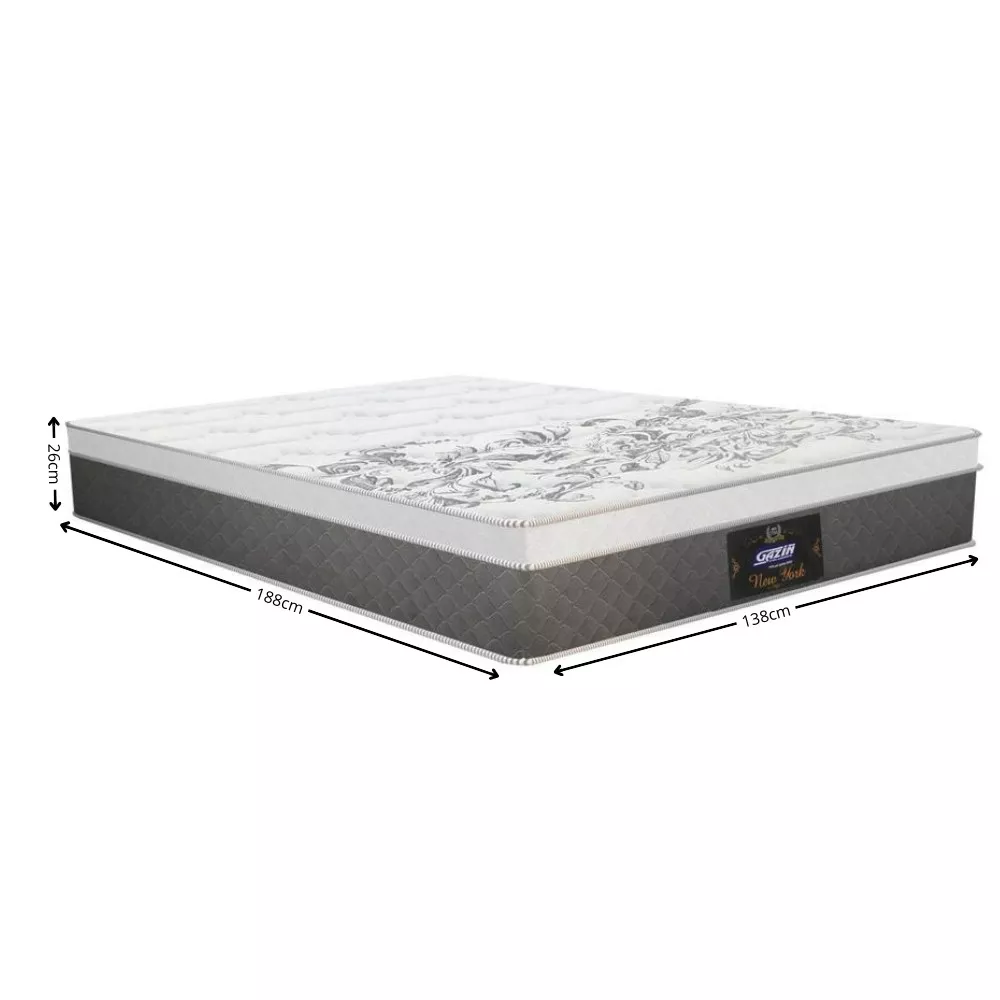 Colchão Casal 138cm Molas Ensacadas New York HF V24 Gazin