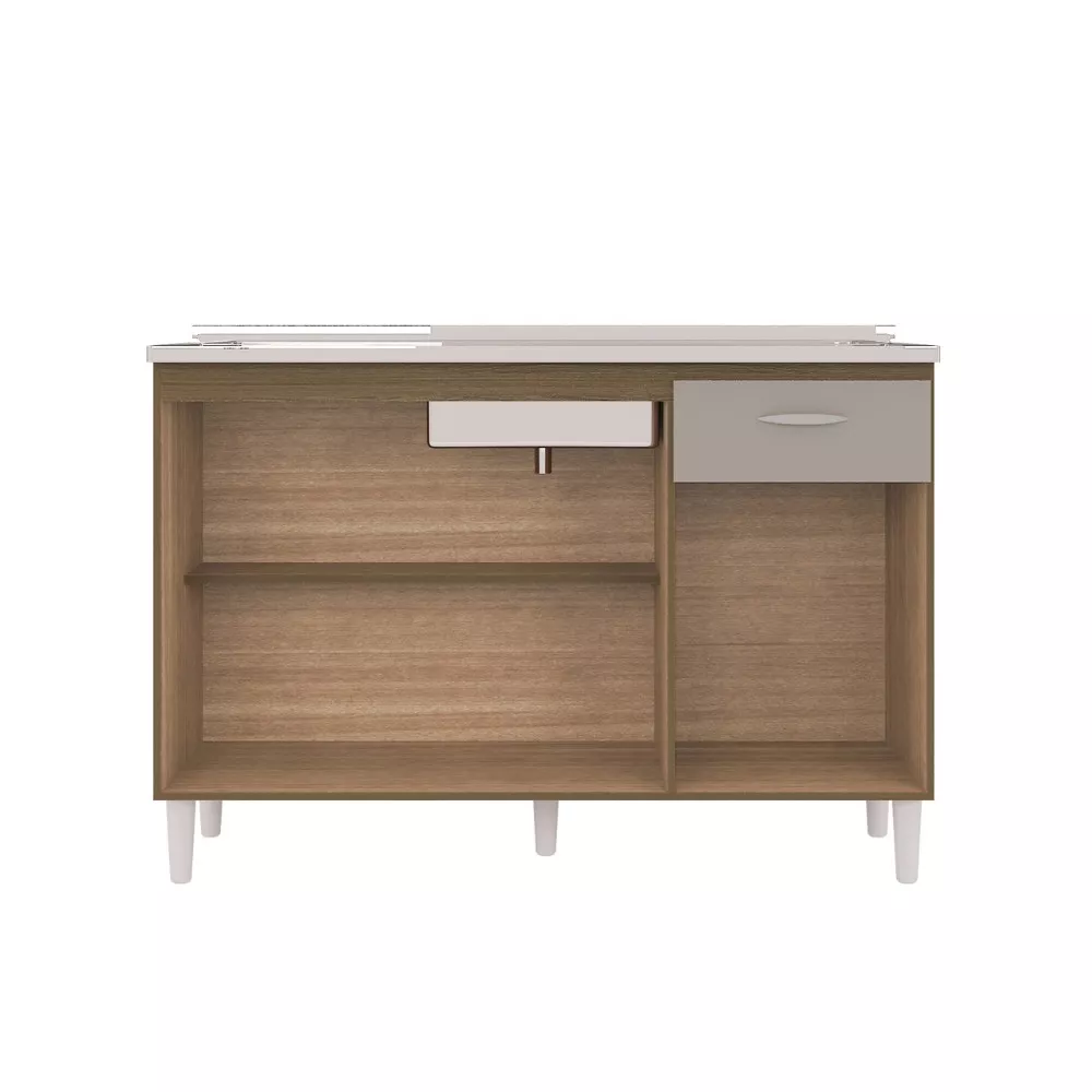 Balcão de Pia 3 Portas 1 Gaveta sem Pia A434 Poquema