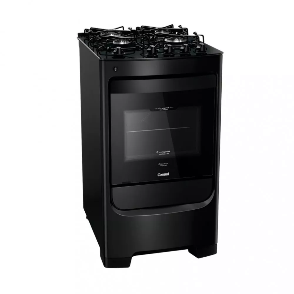 Fogão 4 Bocas Consul CFO4VBE Mesa de Vidro Acendimento Automático