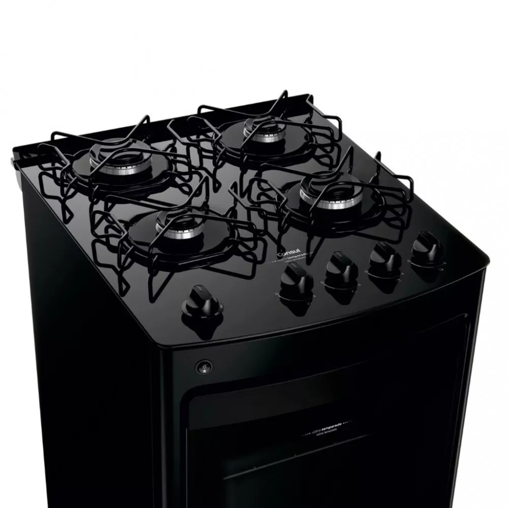 Fogão 4 Bocas Consul CFO4VBE Mesa de Vidro Acendimento Automático