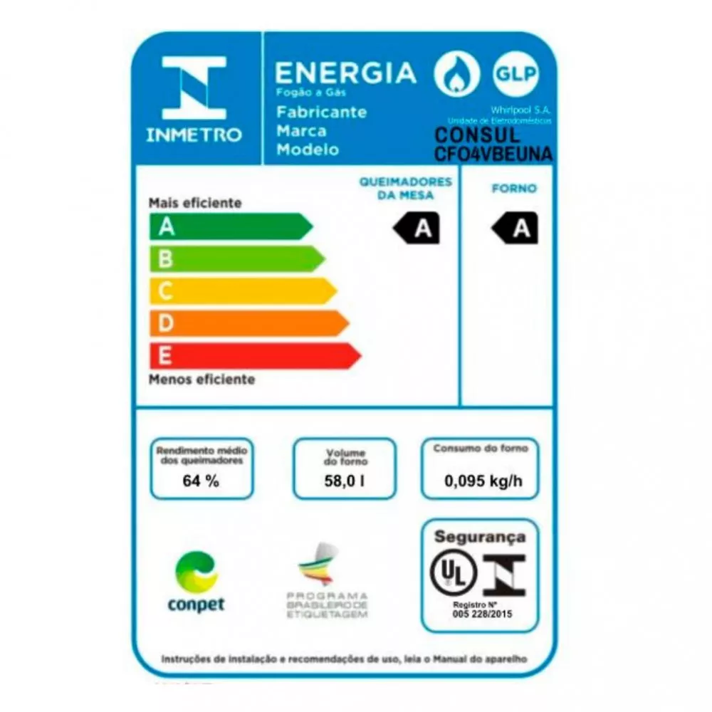 Fogão 4 Bocas Consul CFO4VBE Mesa de Vidro Acendimento Automático