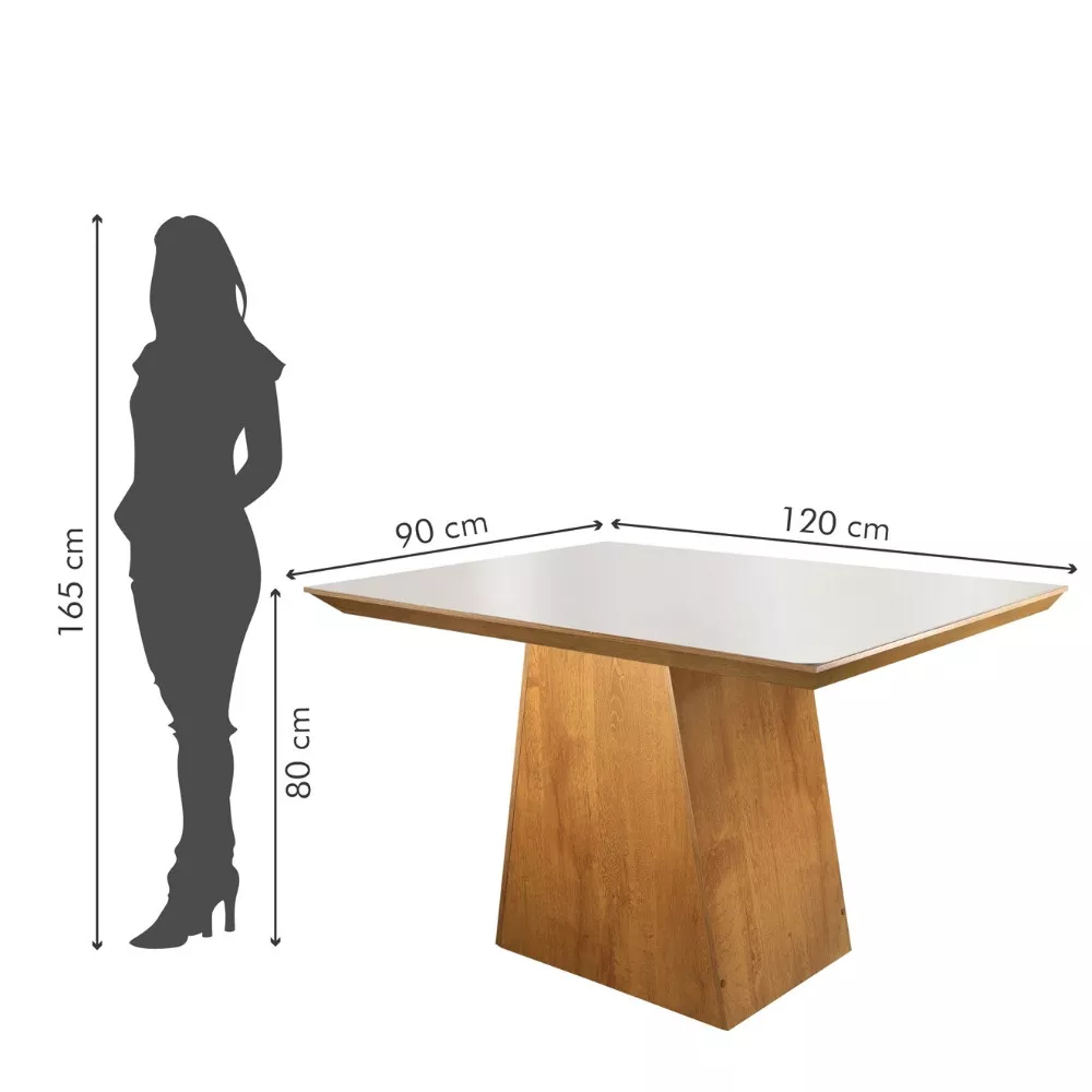 Conjunto Sala de Jantar Mesa Sevilha e 4 Cadeiras Vitória Cel Móveis