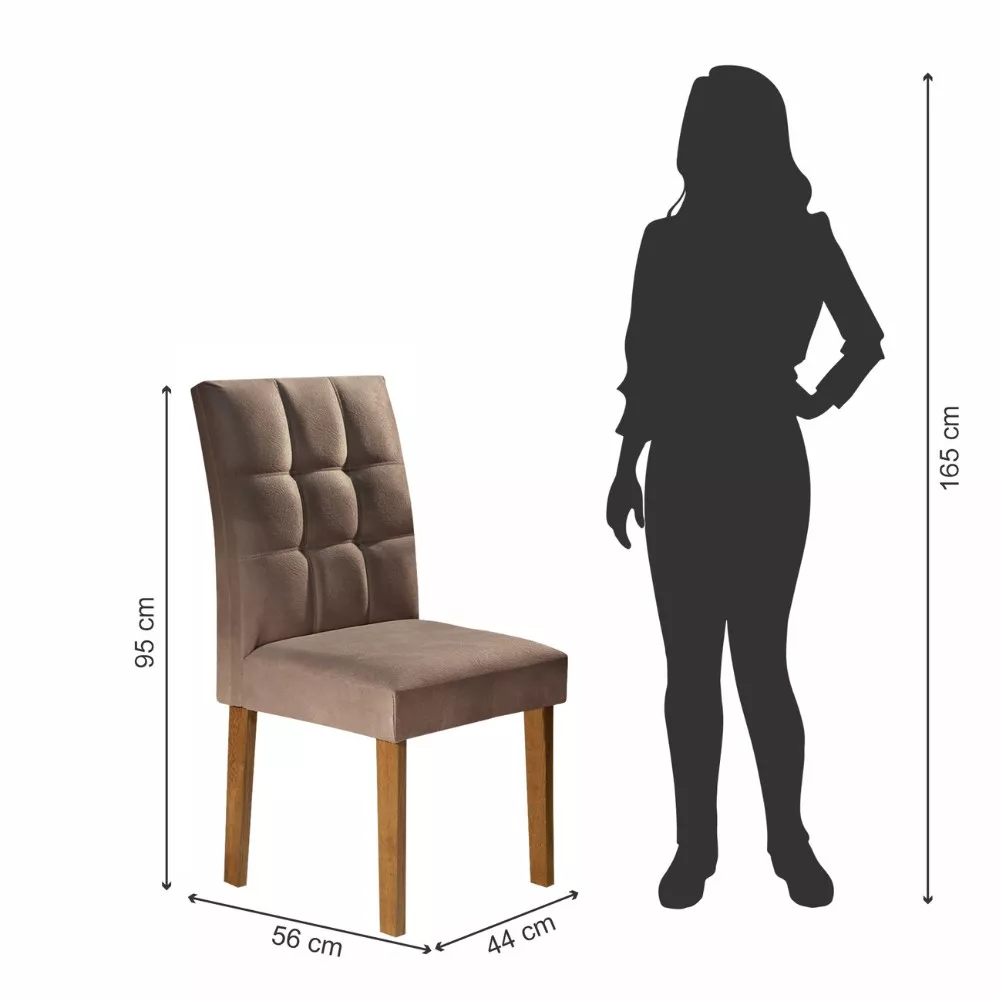 Conjunto Sala de Jantar Mesa Sevilha e 4 Cadeiras Vitória Cel Móveis