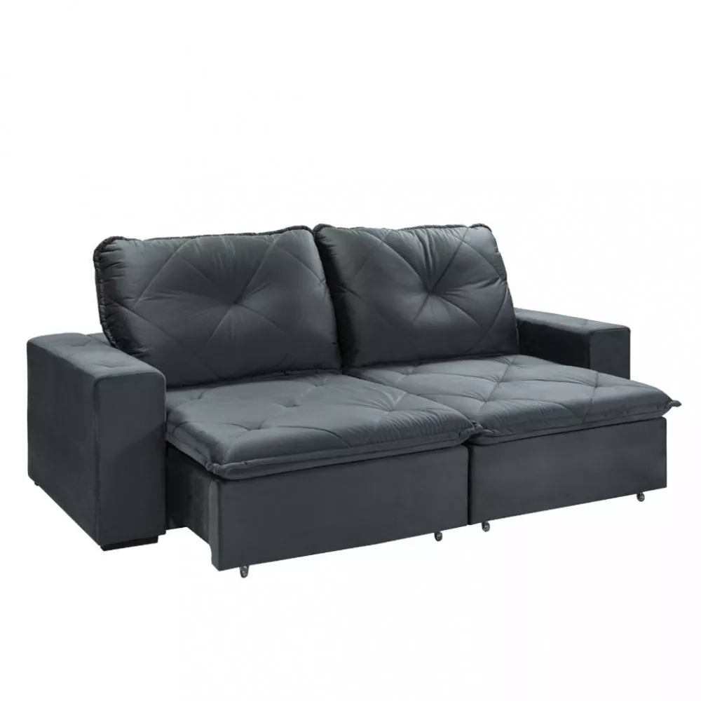 Sofá 4 Lugares Retrátil Reclinável 250cm Veludo Catarina Takei