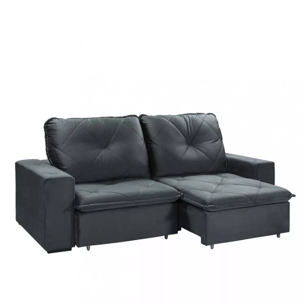Sofá 4 Lugares Retrátil Reclinável 250cm Veludo Catarina Takei