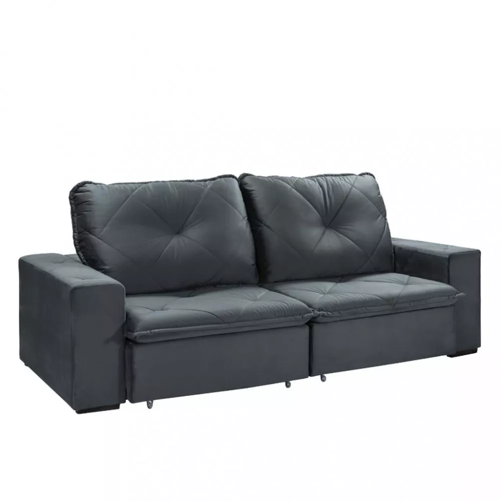 Sofá 4 Lugares Retrátil Reclinável 250cm Veludo Catarina Takei