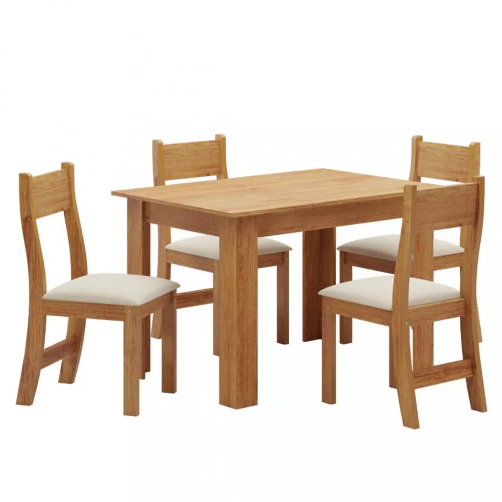 Conjunto Sala de Jantar Mayla 4 Cadeiras Brisa Viero