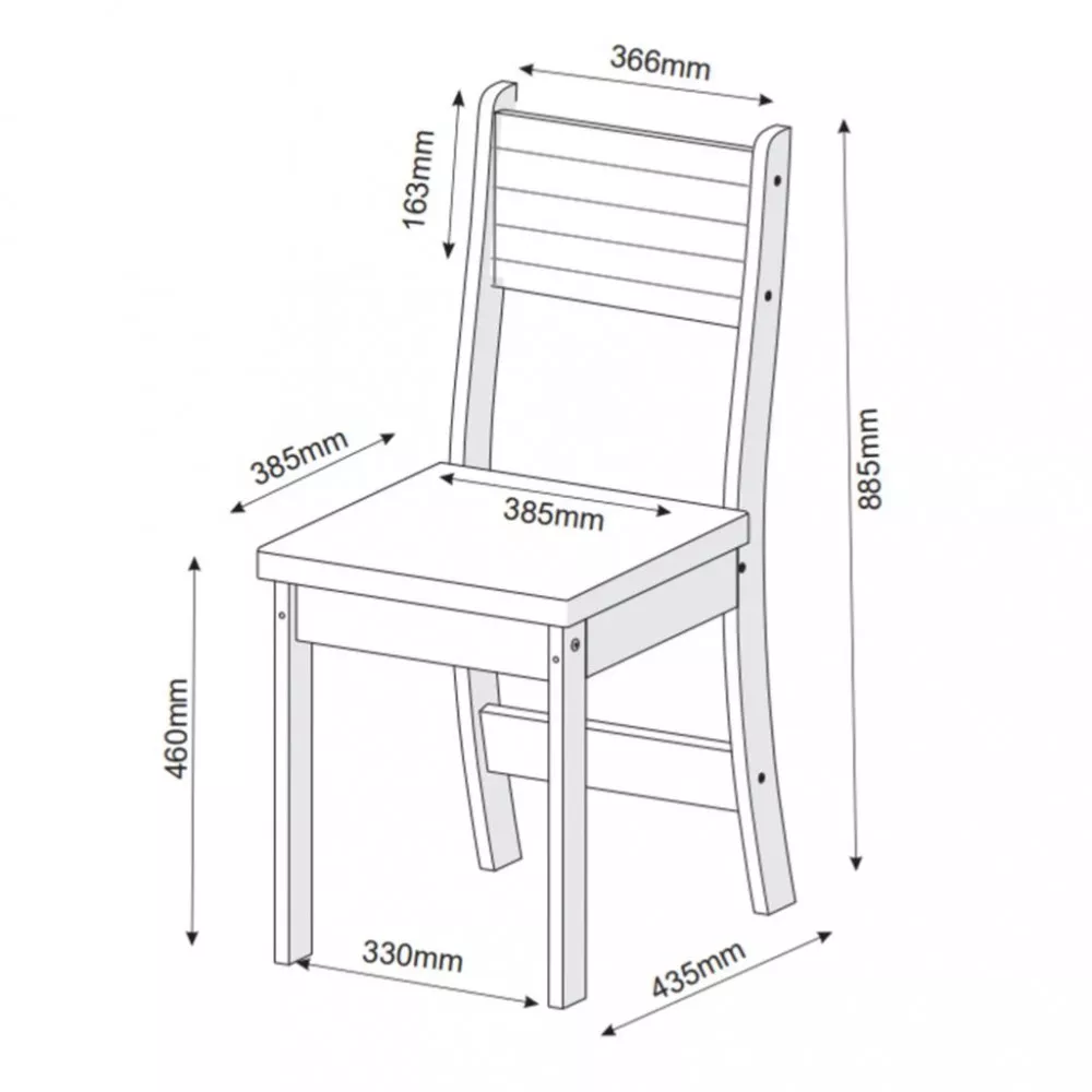 Conjunto Sala de Jantar Mayla 4 Cadeiras Brisa Viero