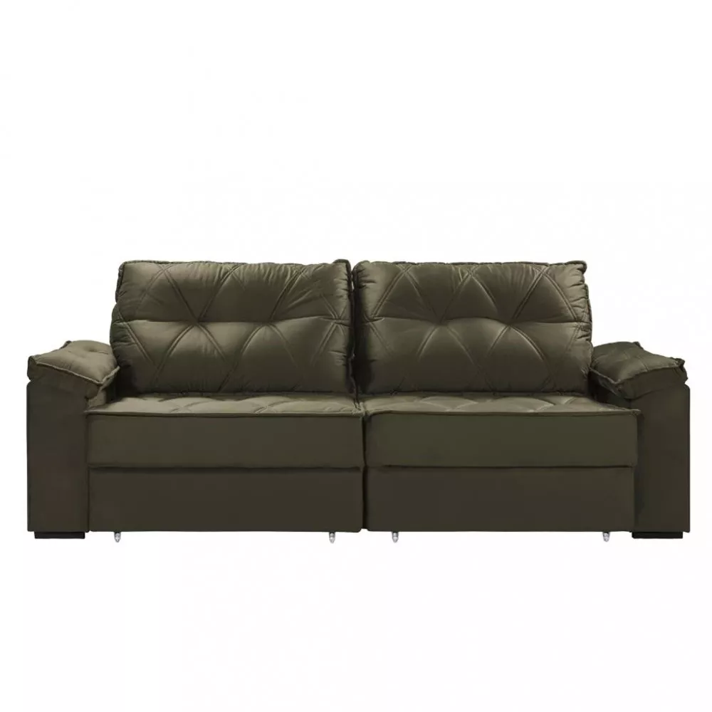 Sofá 4 Lugares Retrátil Reclinável 280cm Veludo Eduarda Takei