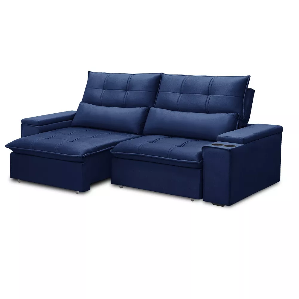 Image 1 of 6 of Sofá 3 Lugares Retrátil Reclinável Veludo 210cm Munique Ferguile