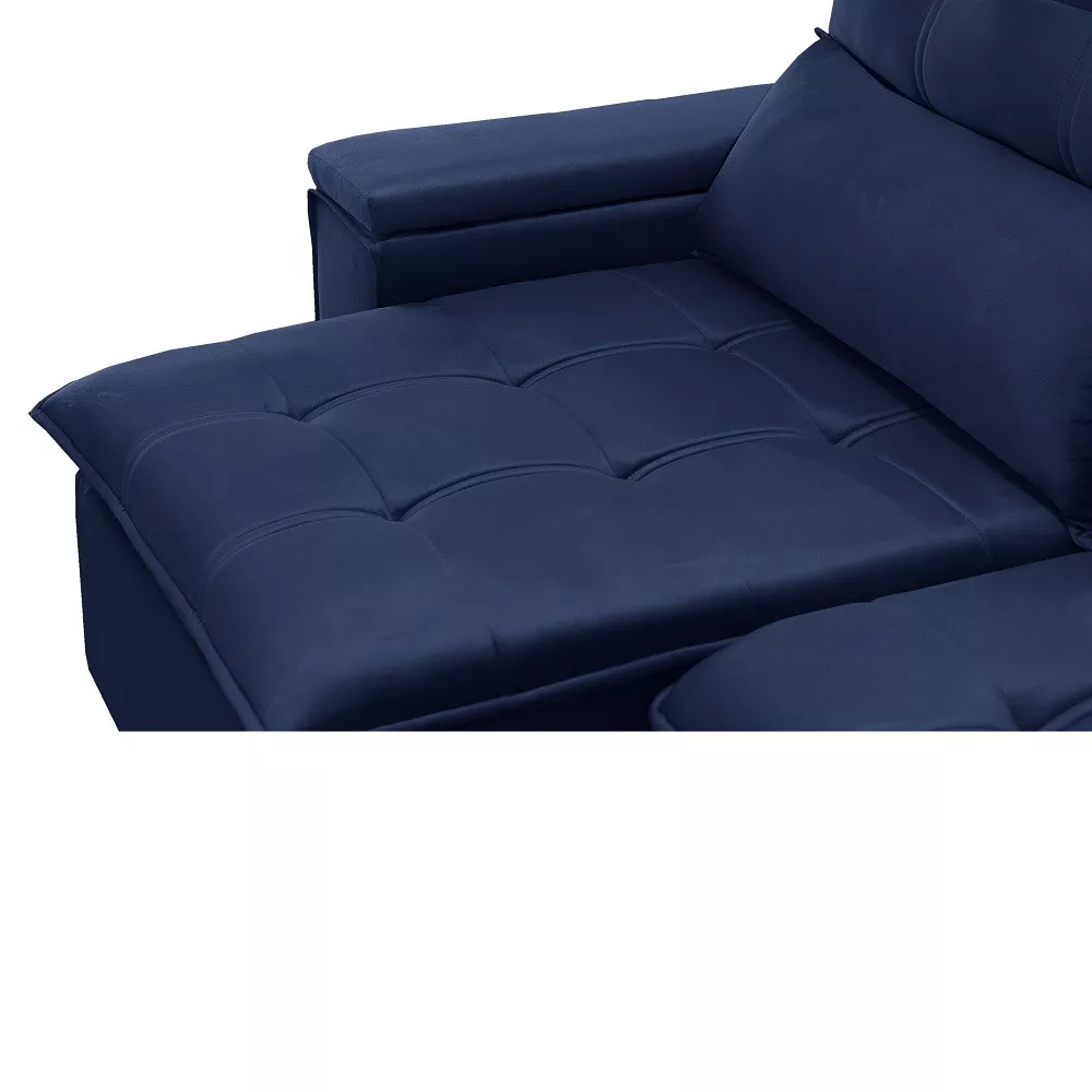 Image 5 of 6 of Sofá 3 Lugares Retrátil Reclinável Veludo 210cm Munique Ferguile